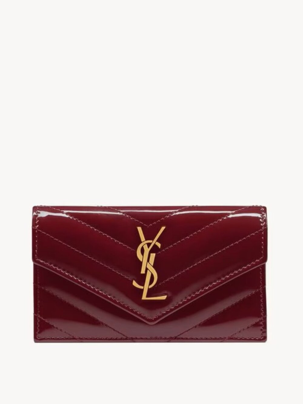 YSL CASSANDRE MATELASSÉ flap card case in patent leather NEW Authentic